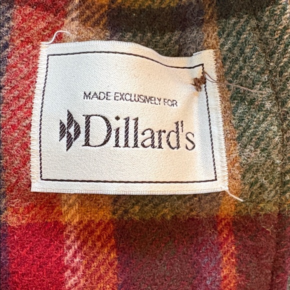 Vintage Preston & York sz L wool plaid coat with leather trim - Picture 9 of 12